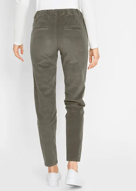 Pantalon en velours c&ocirc;tel&eacute;, taille &eacute;lastiqu&eacute;e, bonprix