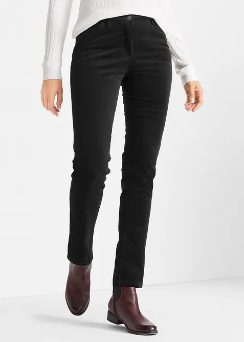 Pantalon slim en velours c&ocirc;tel&eacute; extensible, bonprix