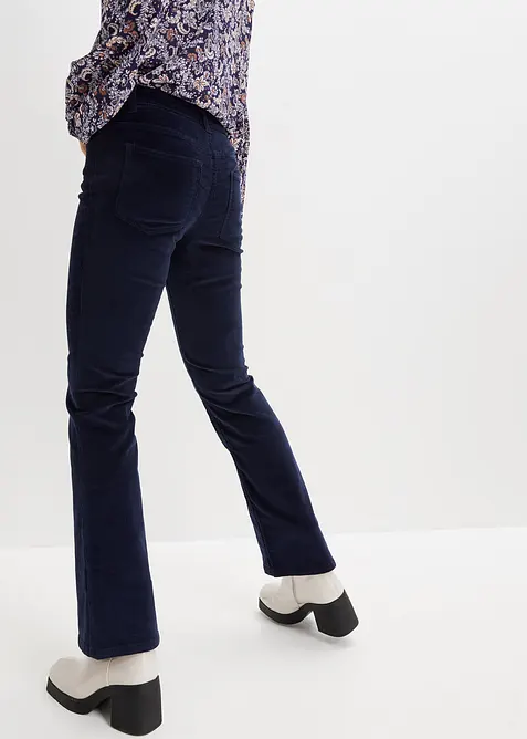 Pantalon bootcut en velours c&ocirc;tel&eacute; extensible, bonprix