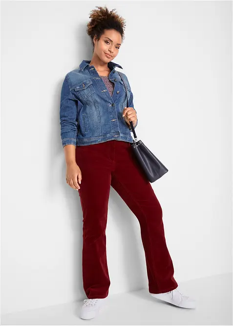 Pantalon bootcut en velours c&ocirc;tel&eacute; extensible, bonprix