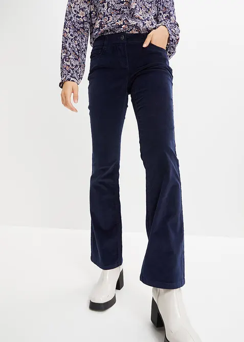 Pantalon bootcut en velours c&ocirc;tel&eacute; extensible, bonprix