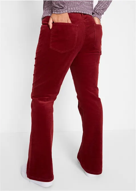 Pantalon bootcut en velours c&ocirc;tel&eacute; extensible, bonprix