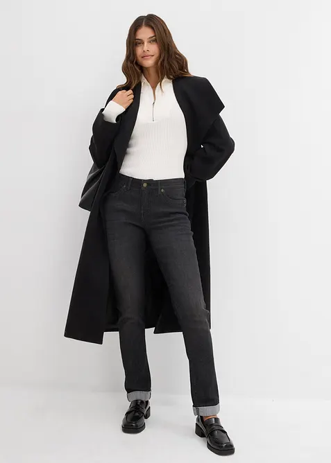 Jean droit taille mi-haute, extensible, bonprix