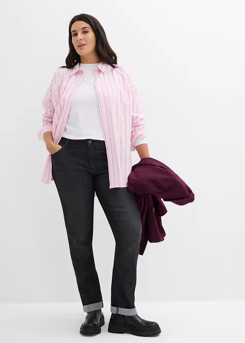 Jean droit taille mi-haute, extensible, bonprix