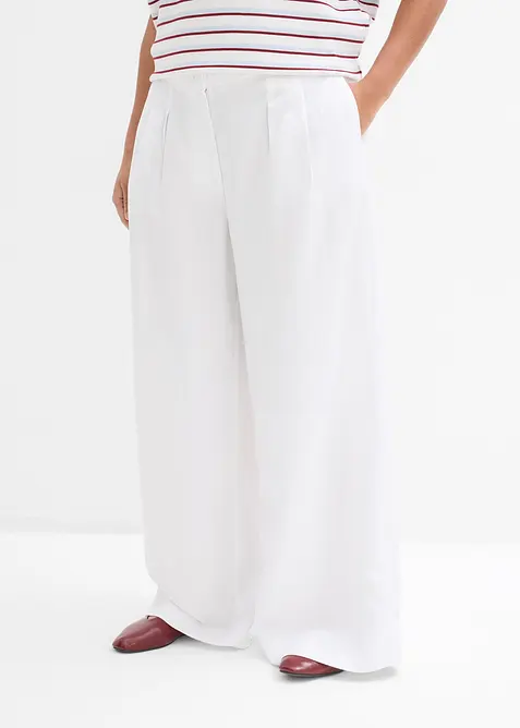 Pantalon &agrave; pinces en lyocell fluide, bonprix