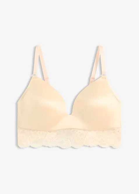 Soutien-gorge &agrave; coques et dentelle, sans armatures, bonprix