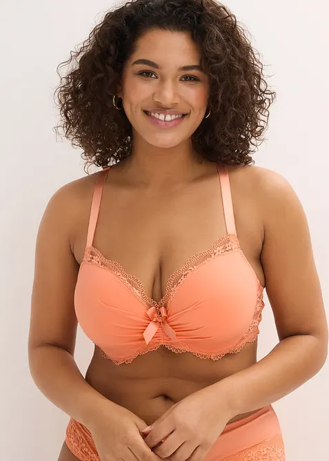 Soutien-gorge &agrave; coques et dentelle florale, bonprix
