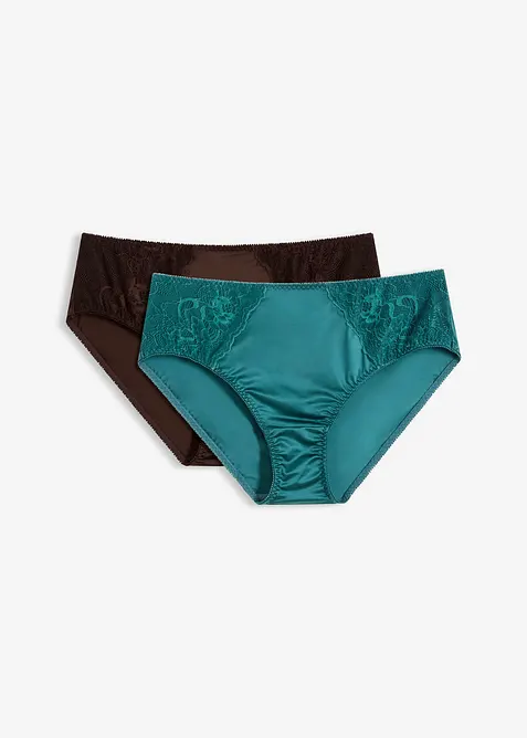 Lot de 2 slips maxi, d&eacute;tails brillants, bonprix