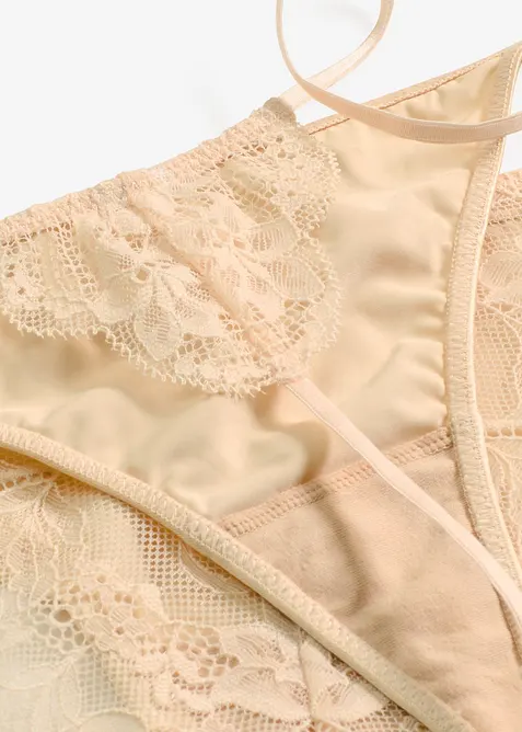 Shorty + string tanga avec dentelle (ens. 2 pces), bonprix