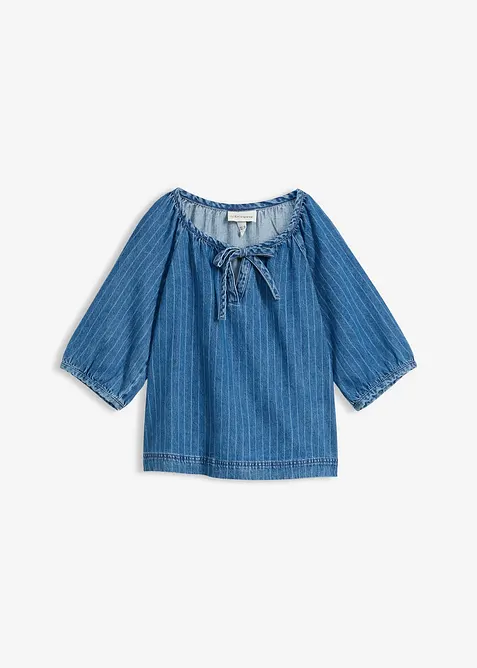 Blouse en jean &agrave; rayures, bonprix
