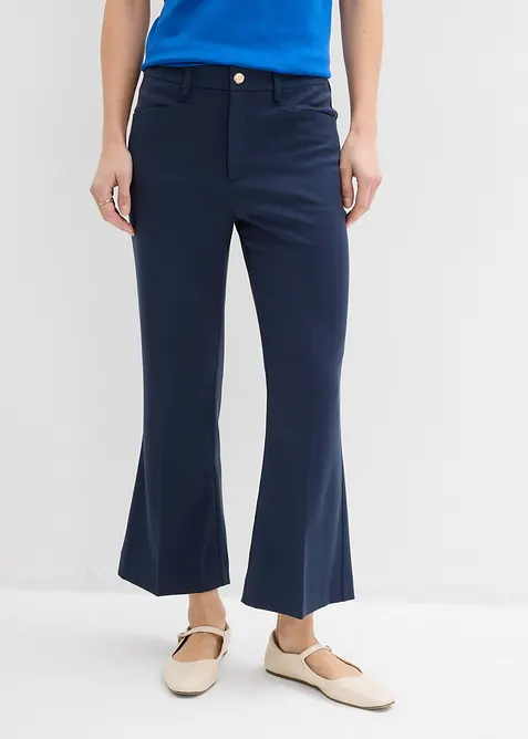 Pantalon 7/8 &eacute;vas&eacute; avec bouton d&eacute;coratif, bonprix