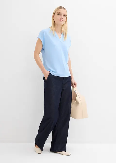 T-shirt &agrave; bordure satin&eacute;e, bonprix