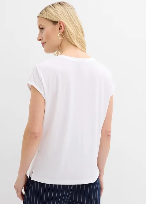 T-shirt &agrave; bordure satin&eacute;e, bonprix