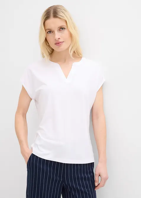 T-shirt &agrave; bordure satin&eacute;e, bonprix