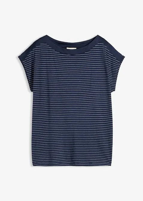 T-shirt en viscose fluide avec empi&egrave;cement satin, bonprix