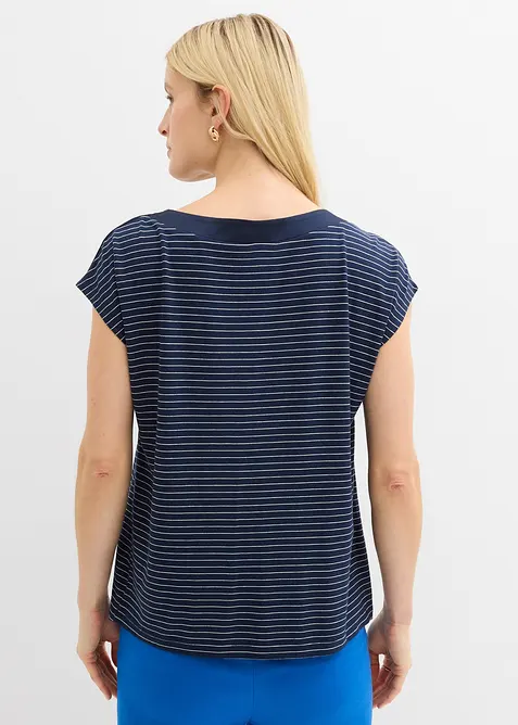 T-shirt en viscose fluide avec empi&egrave;cement satin, bonprix