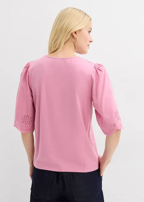 T-shirt &agrave; broderie anglaise, bonprix
