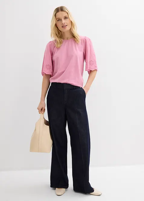 T-shirt &agrave; broderie anglaise, bonprix