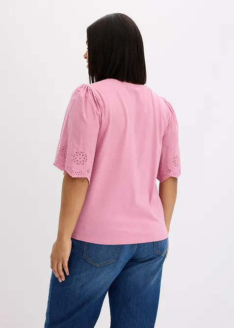 T-shirt &agrave; broderie anglaise, bonprix