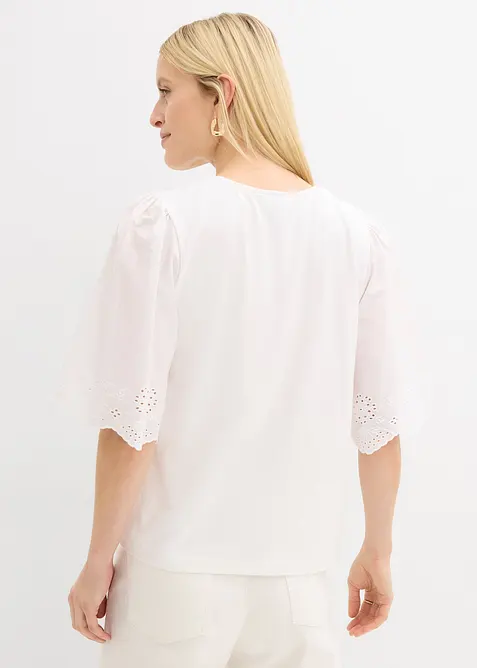 T-shirt &agrave; broderie anglaise, bonprix