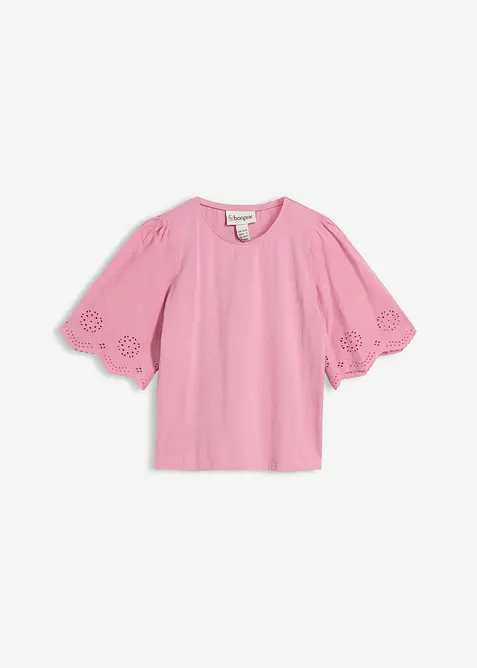 T-shirt &agrave; broderie anglaise, bonprix