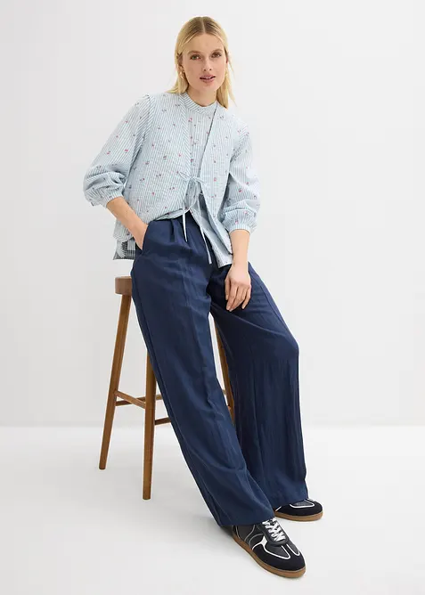 Pantalon en twill &agrave; taille r&eacute;glable, bonprix