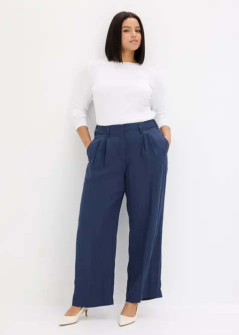 Pantalon en twill &agrave; taille r&eacute;glable, bonprix