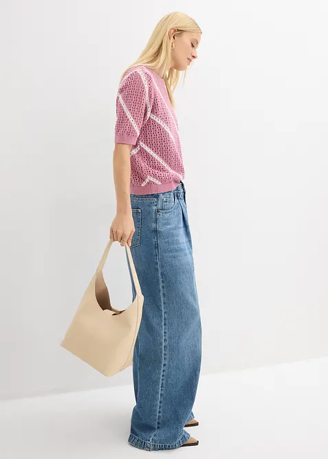 Pull ajour&eacute; 100% coton, bonprix