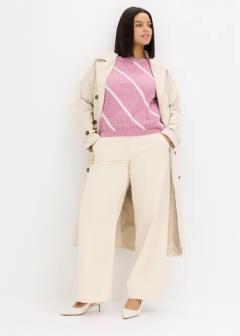 Pull ajour&eacute; 100% coton, bonprix