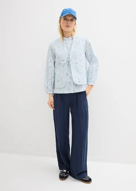 Gilet sans manches matelass&eacute; et brod&eacute;, bonprix