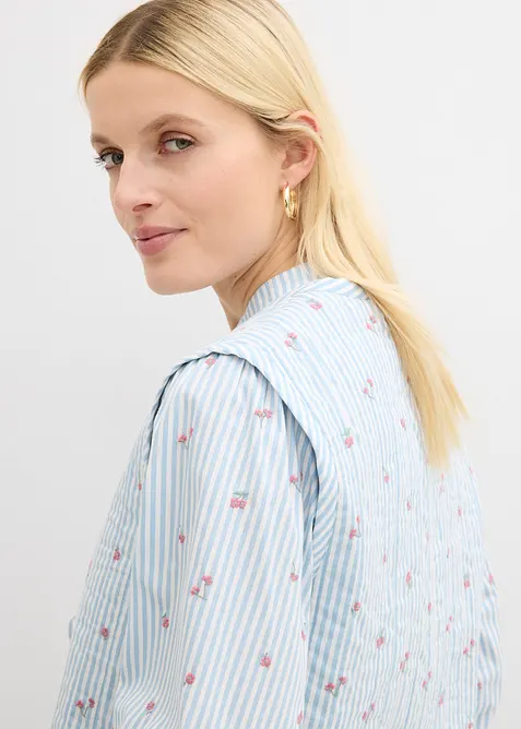 Gilet sans manches matelass&eacute; et brod&eacute;, bonprix