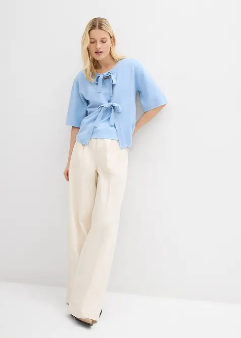 Gilet en fine maille &agrave; nouettes, bonprix