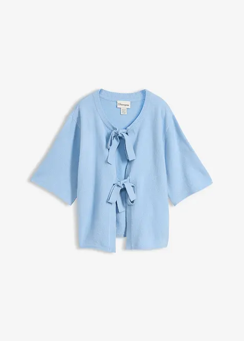 Gilet en fine maille &agrave; nouettes, bonprix