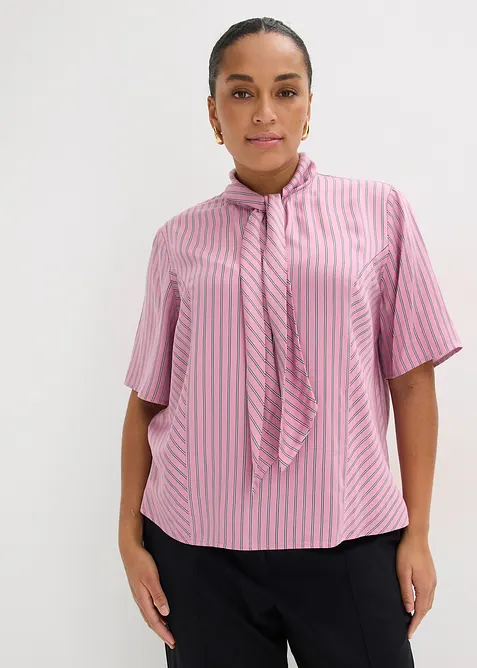 Blouse &agrave; lavalli&egrave;re en modal doux, bonprix