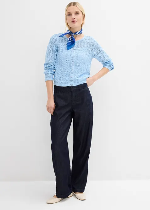 Gilet en maille ajour&eacute;e 100% coton, bonprix