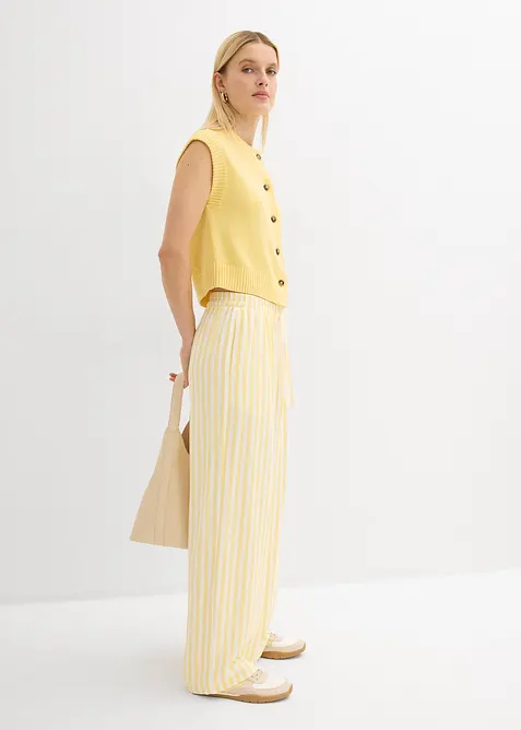 Pantalon large &agrave; pinces, fluide, bonprix