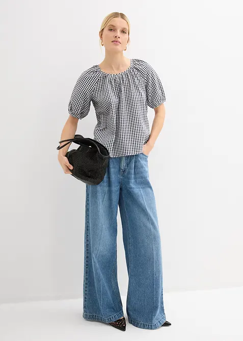 Blouse &agrave; manches courtes 100% coton, bonprix