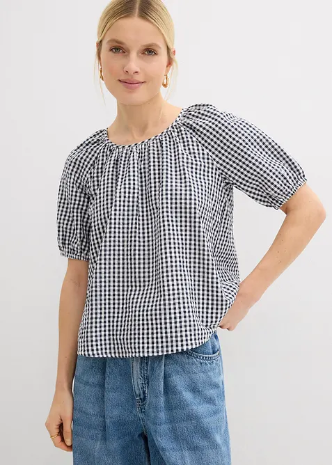 Blouse &agrave; manches courtes 100% coton, bonprix