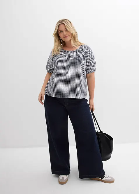 Blouse &agrave; manches courtes 100% coton, bonprix