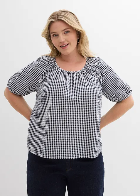 Blouse &agrave; manches courtes 100% coton, bonprix