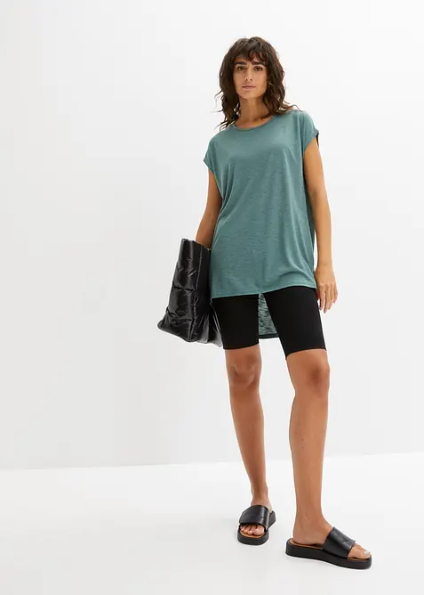 T-shirt long en viscose m&eacute;lang&eacute;e, bonprix