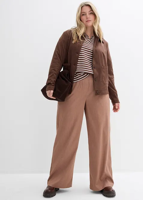 Pantalon palazzo &agrave; taille &eacute;lastiqu&eacute;e, bonprix