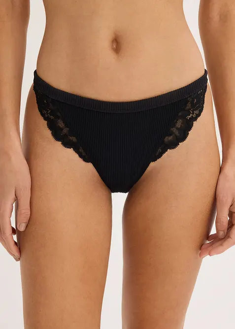Tanga string en mati&egrave;re douce et c&ocirc;tel&eacute;e, bonprix