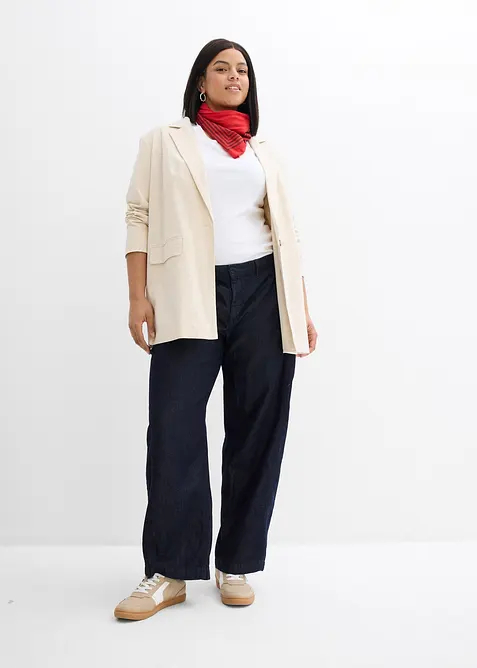 Jean barrel, taille mi-haute, bonprix