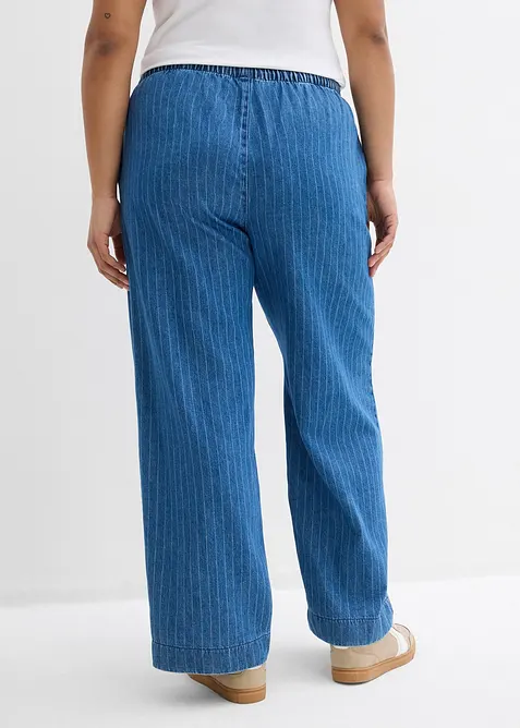 Jean large &agrave; taille enti&egrave;rement &eacute;lastiqu&eacute;e, coton, bonprix