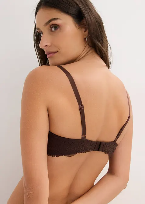Soutien-gorge semi-rembourr&eacute; &agrave; armatures et dentelle, bonprix