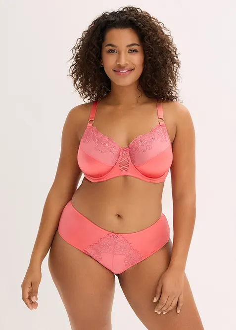 Soutien-gorge minimiseur &agrave; armatures avec broderie florale et brillante, bonprix