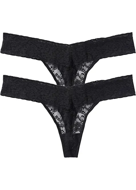 Lot de 2 tangas en dentelle, bonprix