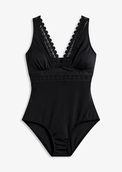 Maillot 1 pi&egrave;ce &agrave; empi&egrave;cements d&eacute;coup&eacute;s au laser, bonprix