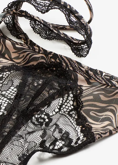 Tanga string en mesh imprim&eacute;, bonprix